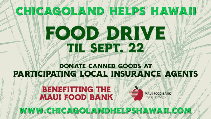 An advertisement for a food drive in chicagoland