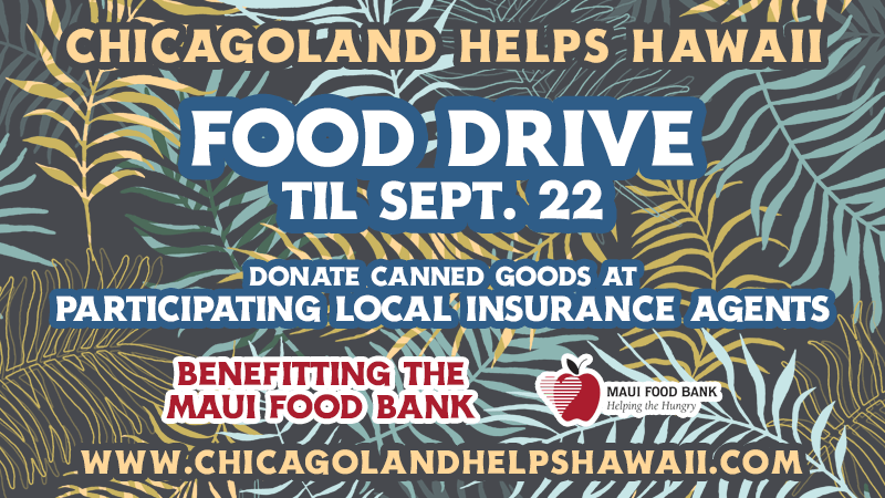 An advertisement for a food drive in chicagoland